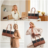LOVEVOOK 2Pcs Elegant Colorblock Tote Bag, 15.6" 3123