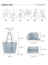 LOVEVOOK 3Pcs Fashion Tote Bag 09760