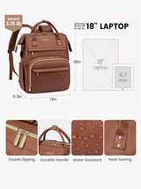 LOVEVOOK Leather Laptop Backpack, 15.6"-18" 175018