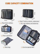 LOVEVOOK 5Pcs Carry on Travel Backpack 40L/45L 1995