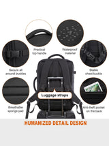 LOVEVOOK 5Pcs Carry on Travel Backpack 40L/45L 1995