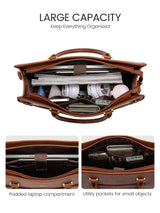 LOVEVOOK 2Pcs Vintage Waterproof Laptop Bag, 15.6" 17.3" 3230