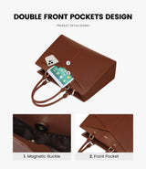 LOVEVOOK 2Pcs Leather Office Laptop Tote Bag, 15.6" 17.3" 2231