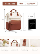 LOVEVOOK Leather Laptop Backpack, 15.6" 17" 22171
