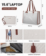 LOVEVOOK 2Pcs Lunch Tote Shoulder Bag, 15.6" 2033