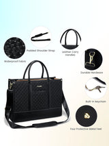 LOVEVOOK 2 Pcs Quilted Laptop Tote Bag, 15.6" 17" 2224