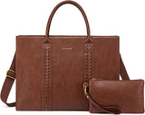 LOVEVOOK 2Pcs Vintage Leather Laptop Bag, 15.6" 17.3" 3063
