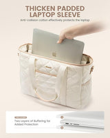 LOVEVOOK 2Pcs Quilted Puffer Laptop Handbag, 15.6" 17" 4105