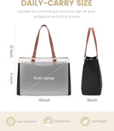 LOVEVOOK Leather Laptop Tote Bag, 15.6" 17.3" 4191
