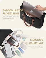 LOVEVOOK Leather Laptop Tote Bag, 15.6" 17.3" 4191