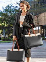 LOVEVOOK Leather Laptop Tote Bag, 15.6" 17.3" 4191