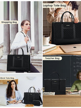 LOVEVOOK 2 Pcs Quilted Laptop Tote Bag, 15.6" 17" 2224