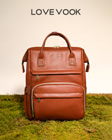 Leather Laptop Backpack, 15.6"-18"
