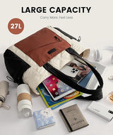 LOVEVOOK 2Pcs Quilted Puffer Tote Bag, 15.6" 17.3" 4408
