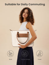LOVEVOOK Grace Laptop Tote, Cream Brown 5277