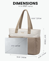 LOVEVOOK 2Pcs Multi-pocket Puffer Tote Bag, 15.6" 17.3" 4327