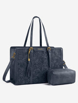 LOVEVOOK 2Pcs Vintage Leather Laptop Tote, 15.6" 17.3" 2208