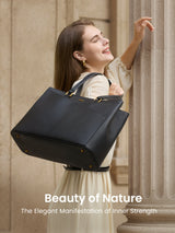 LOVEVOOK Elevate Top-Grain Leather Tote--100% Cowhide 4613