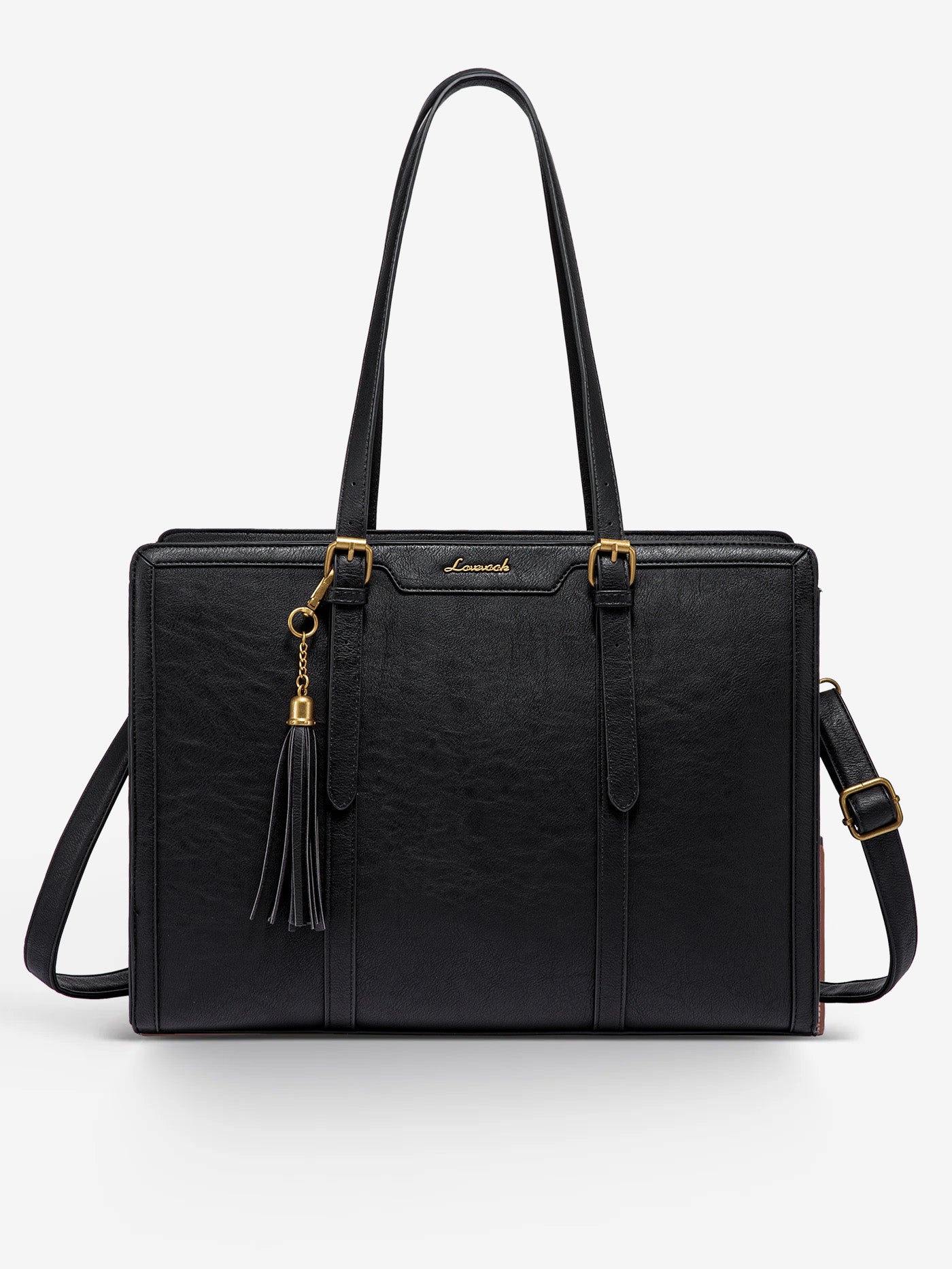 LOVEVOOK 2Pcs Vintage Leather Laptop Tote, 15.6" 17.3" 2208