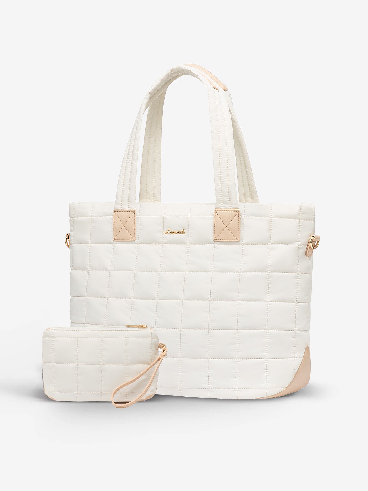 LOVEVOOK 2Pcs Lightweight Puffer Tote Bag, 15.6" 17" 30800