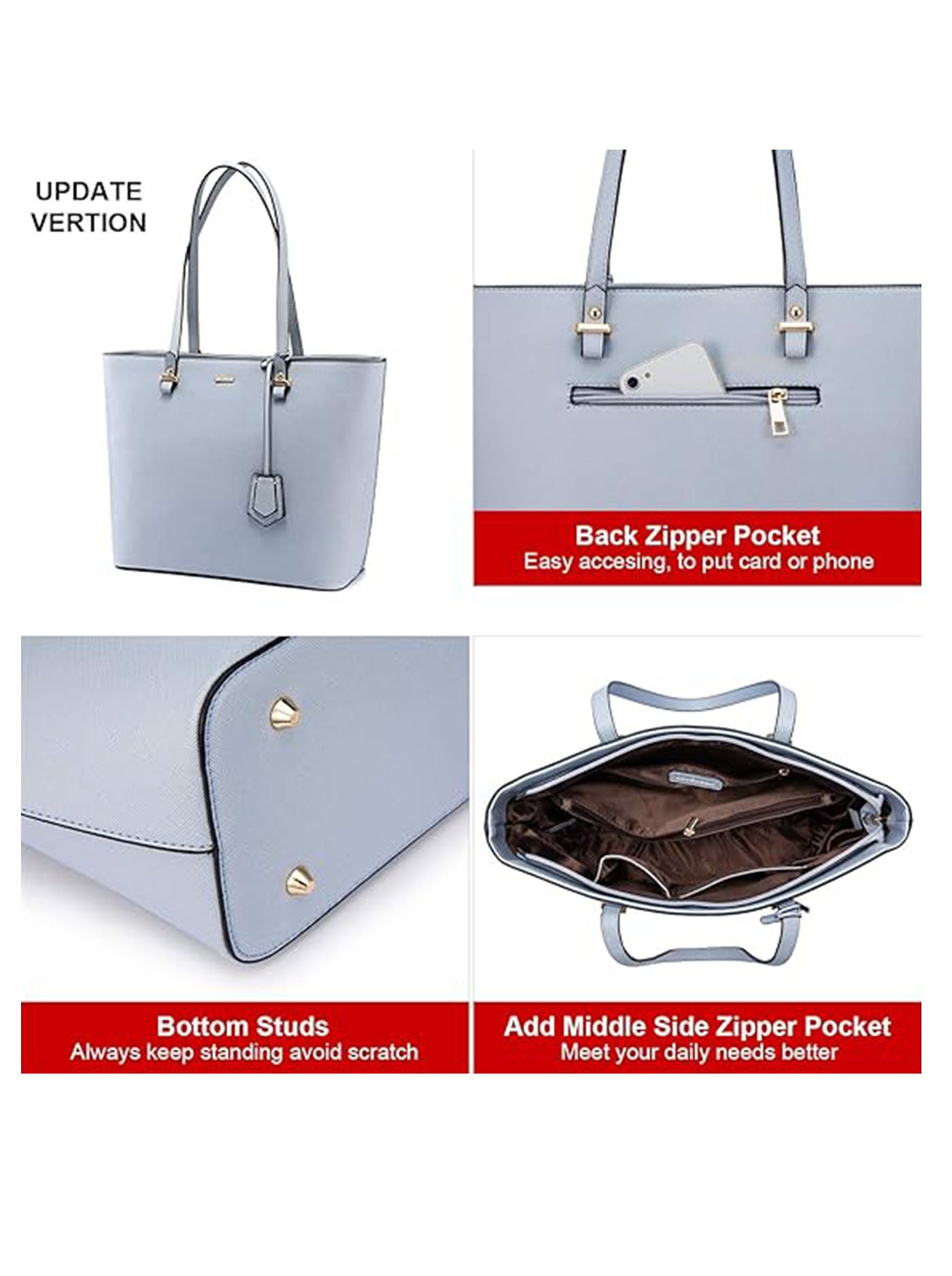 LOVEVOOK 3Pcs Fashion Tote Bag 09760