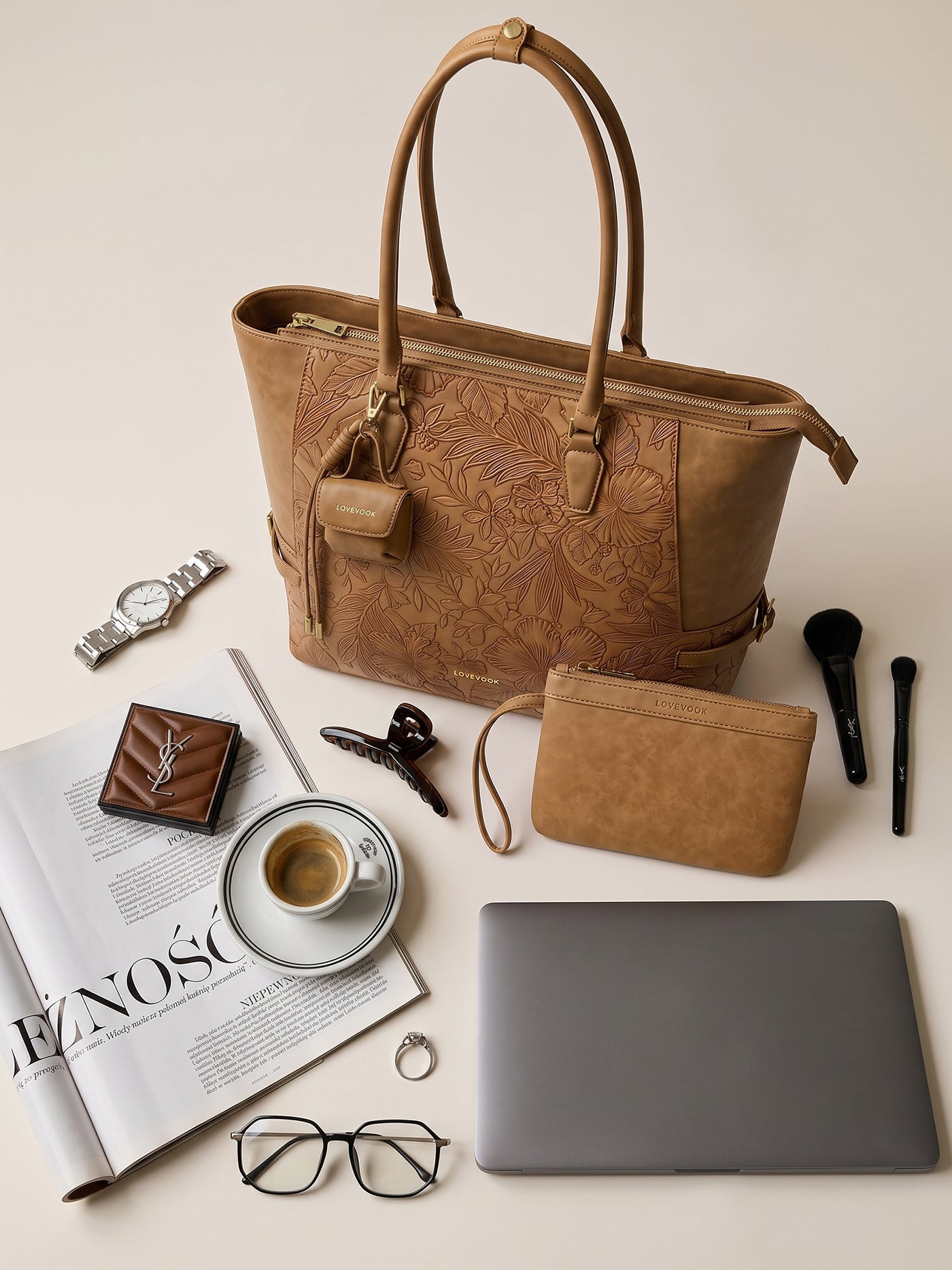 The Anchor Collection Tote Bag, C0003, Cognac