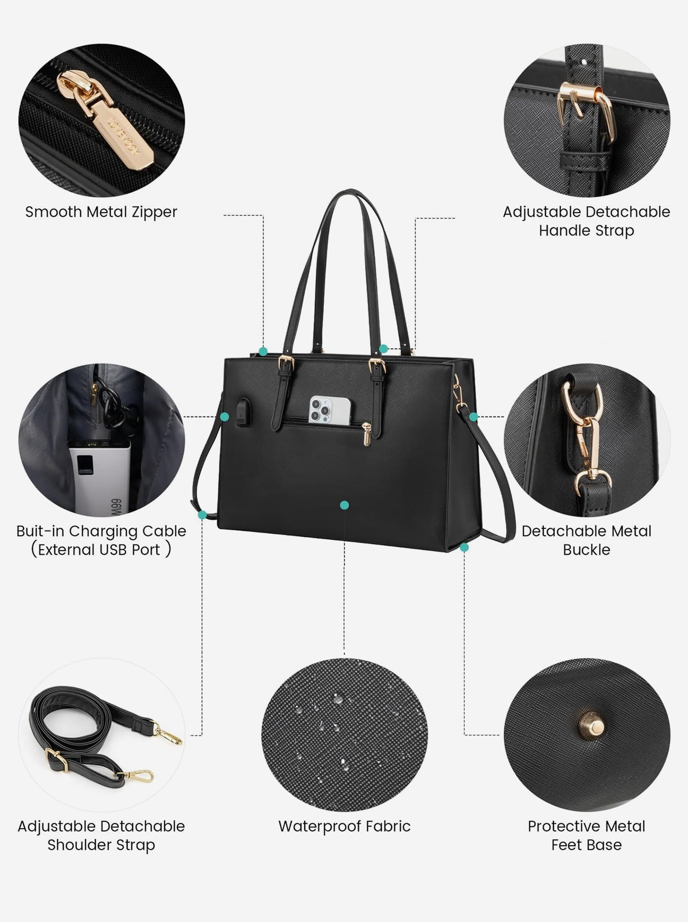 LOVEVOOK 2Pcs Laptop Shoulder Bag, 15.6" 1489