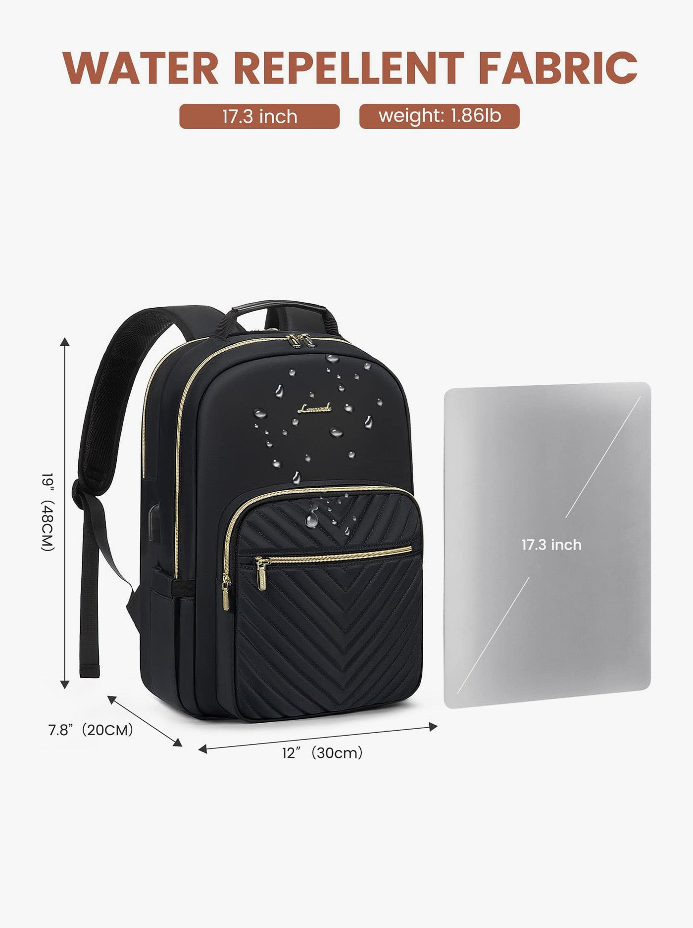 LOVEVOOK The V Laptop Backpack, 15.6"-17.3" 15330