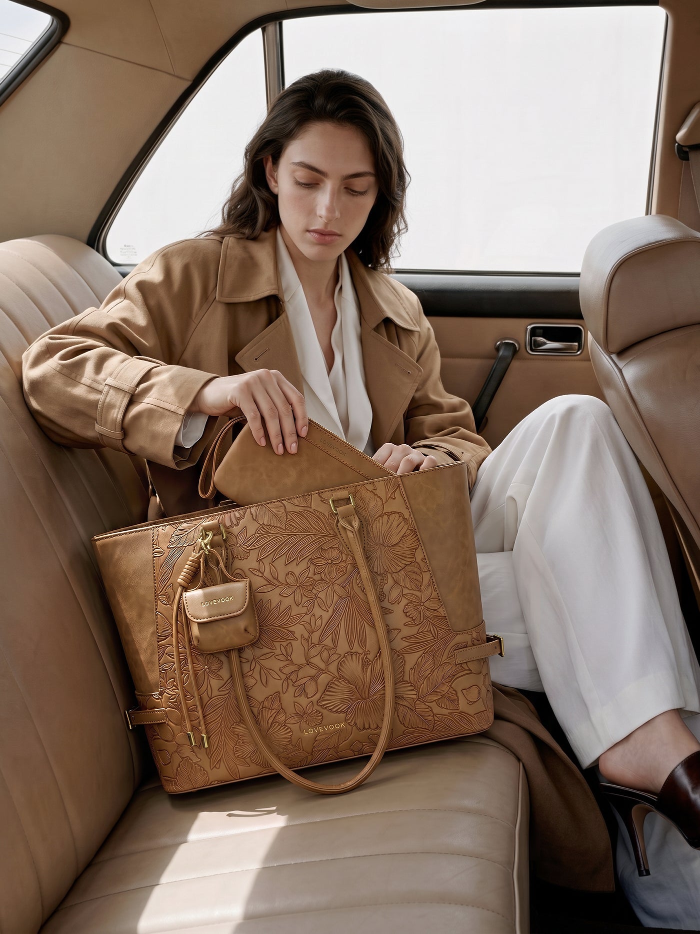 The Anchor Collection Tote Bag, C0003, Cognac
