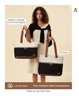 LOVEVOOK Canvas Laptop Tote Bag, 15.6" 3140