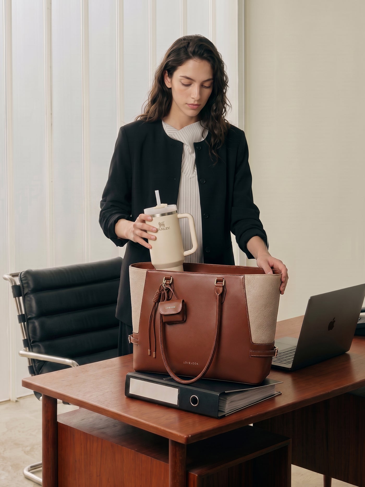 The Anchor Collection Tote Bag, C0003, Cognac