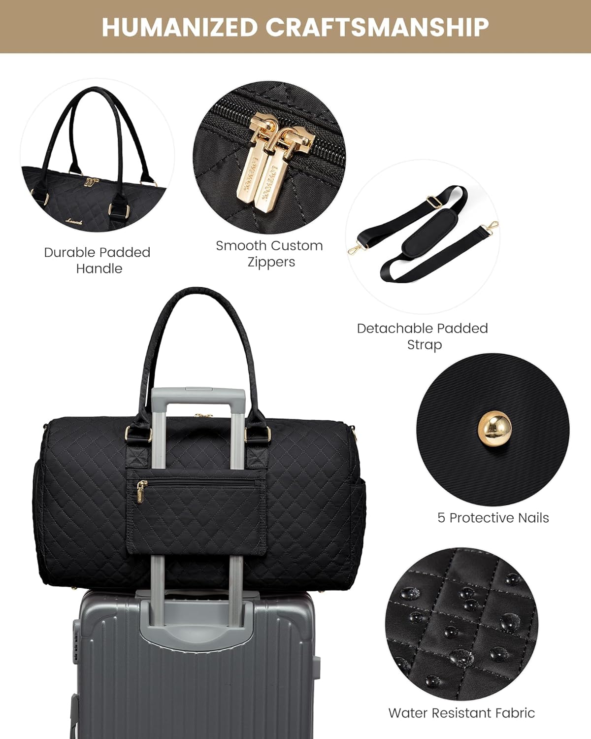 LOVEVOOK 2Pcs Duffel Bag with Toiletry Bag 1972