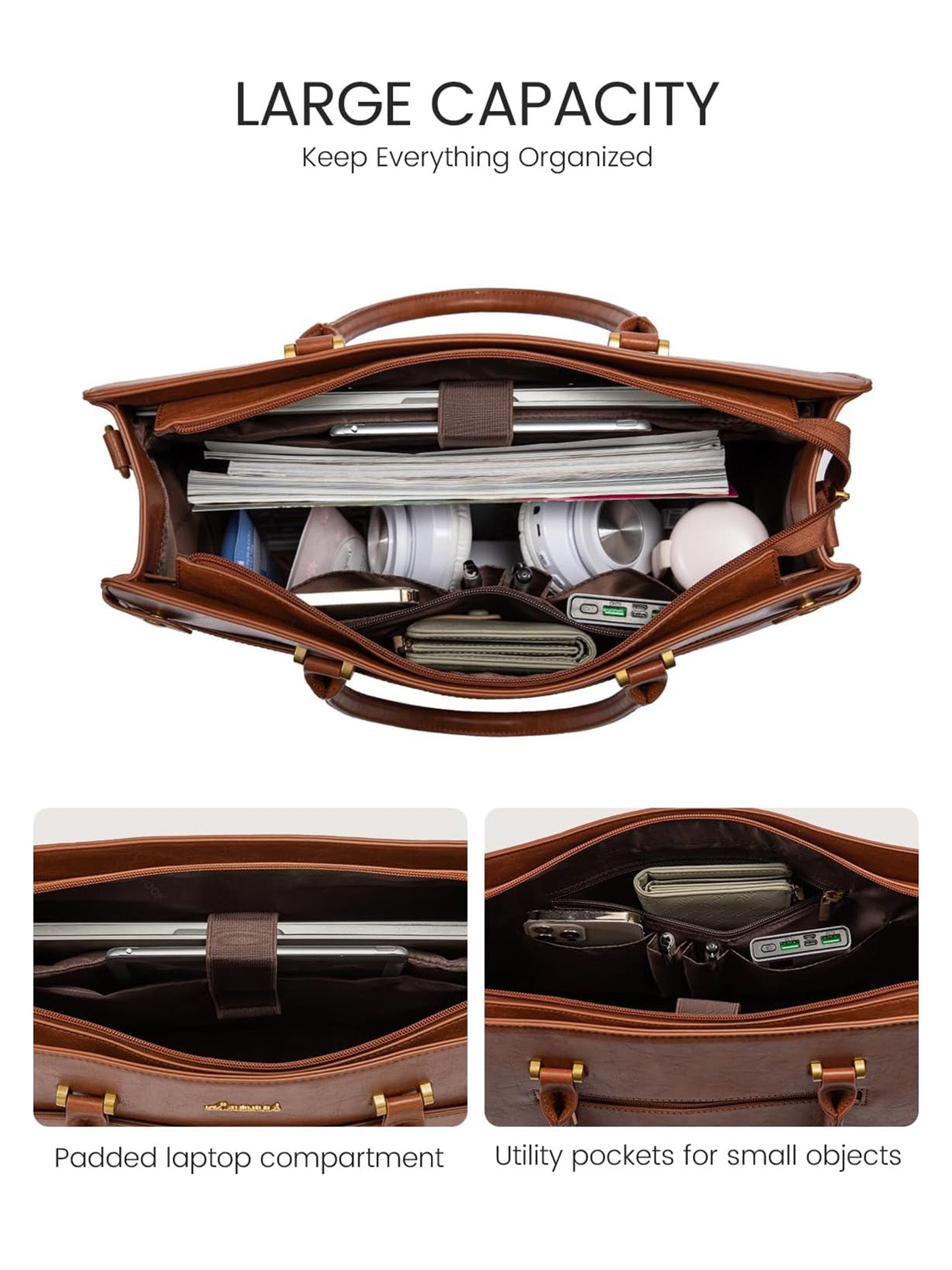 LOVEVOOK 2Pcs Vintage Waterproof Laptop Bag, 15.6" 17.3" 3230