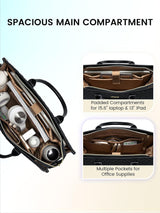 LOVEVOOK 2 Pcs Quilted Laptop Tote Bag, 15.6" 17" 2224