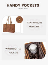 LOVEVOOK 2Pcs Vintage Leather Laptop Tote, 15.6" 17.3" 2208