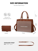 LOVEVOOK 2Pcs Leather Office Laptop Tote Bag, 15.6" 17.3" 2231