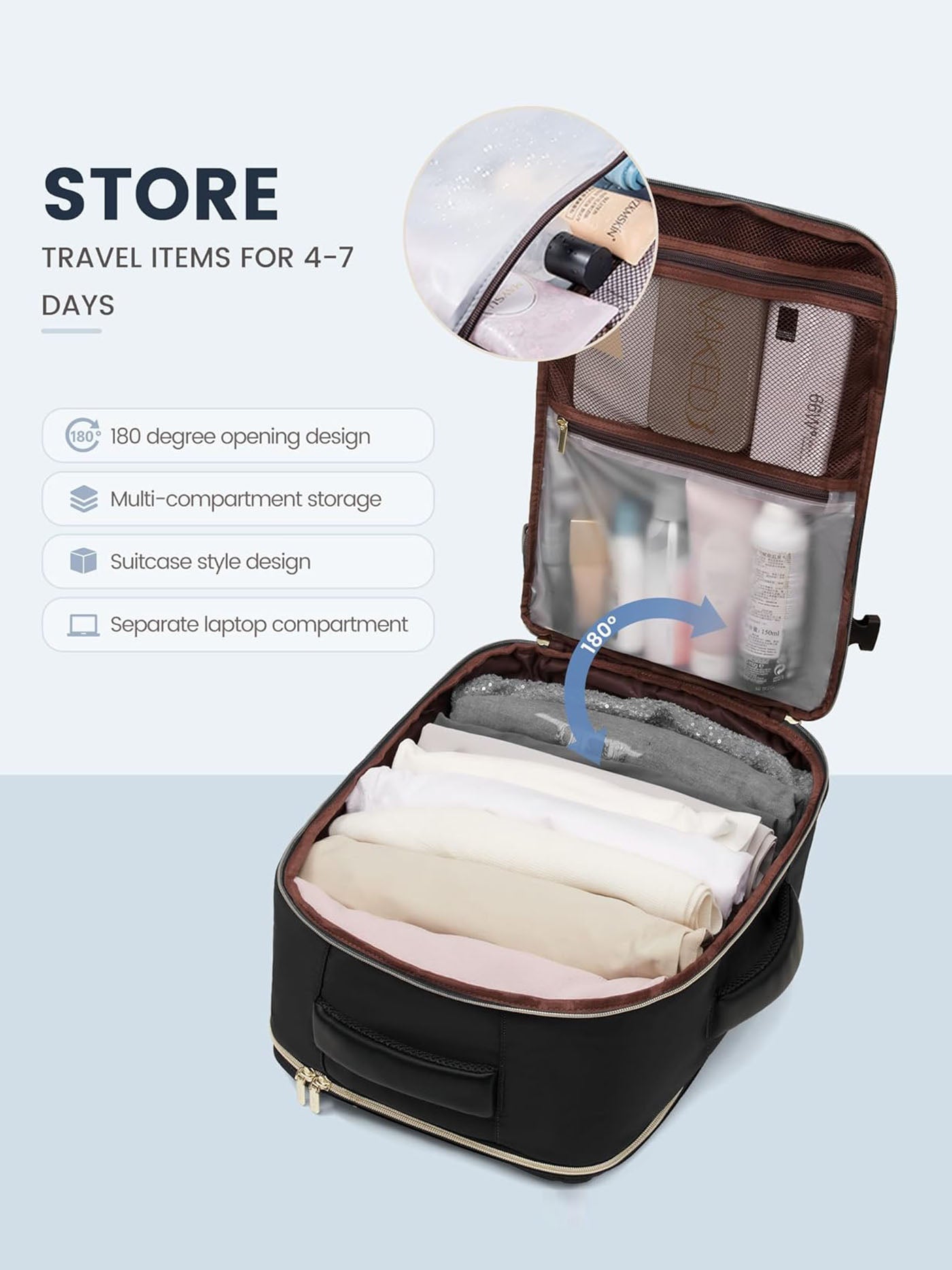 LOVEVOOK 4Pcs Plain Color Travel Backpack, 40L/50L 22210
