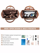 LOVEVOOK Leather Laptop Backpack, 15.6"-18" 175018