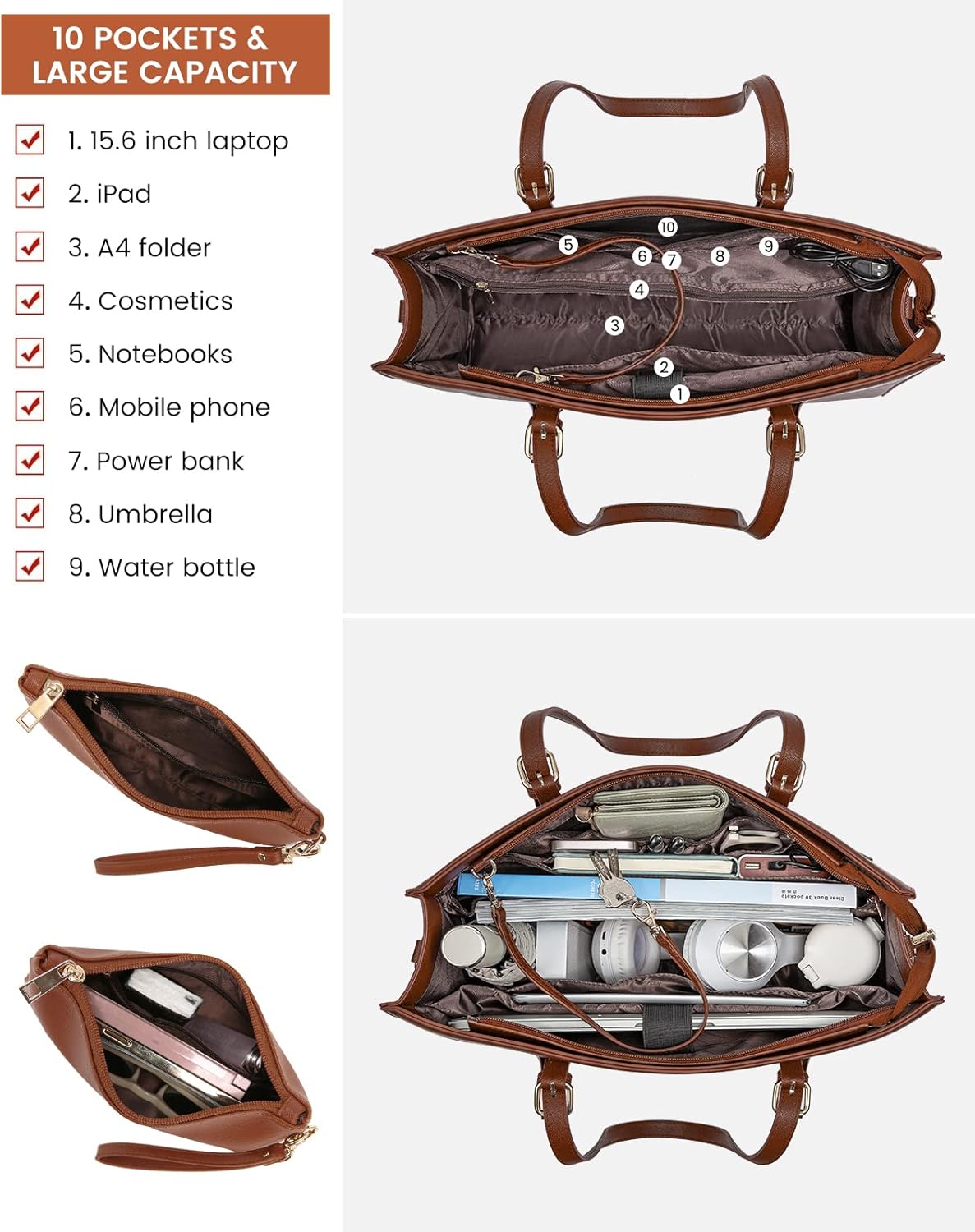 LOVEVOOK 2Pcs Laptop Shoulder Bag, 15.6" 1489