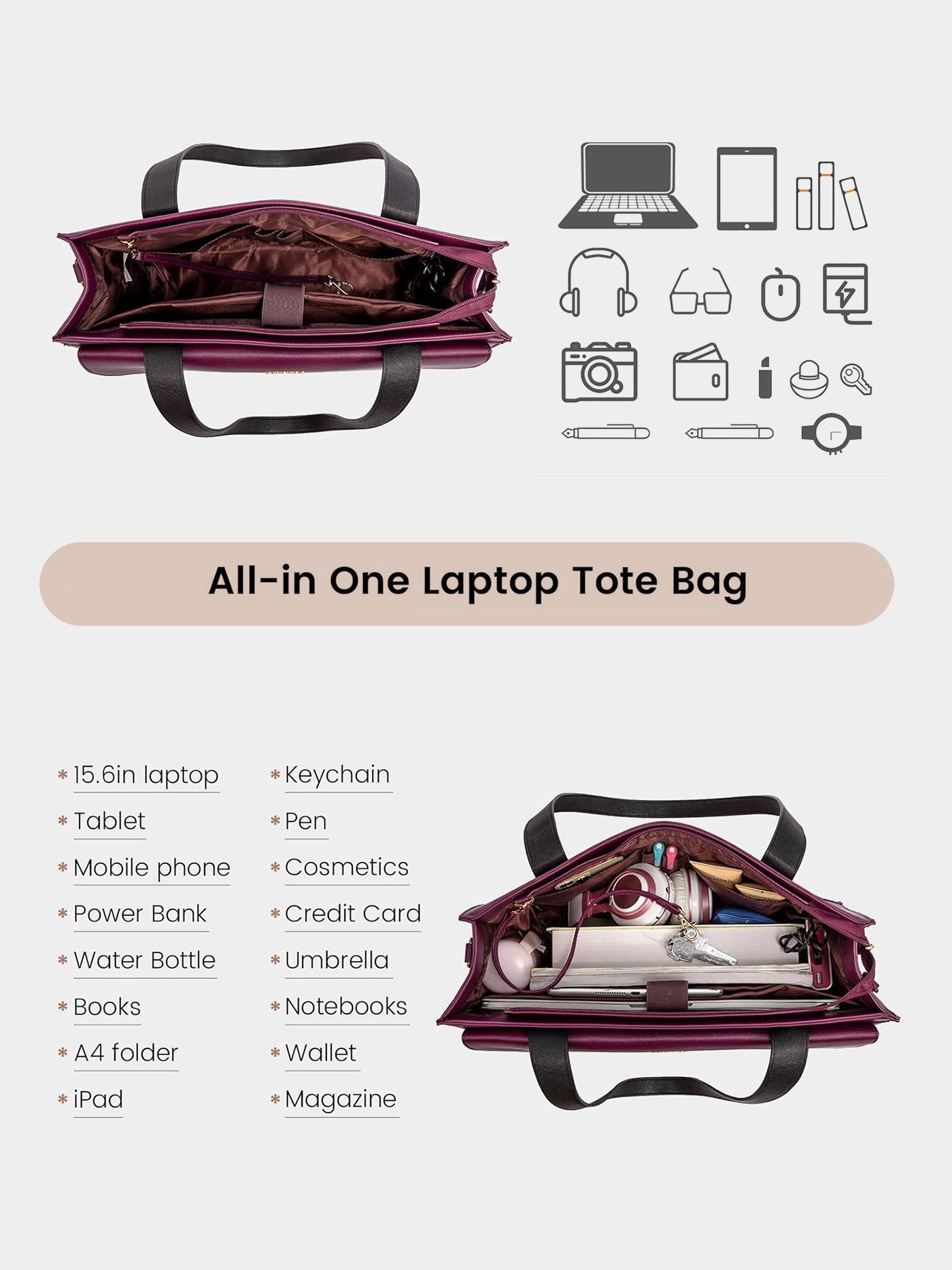 LOVEVOOK 2Pcs Aphrodite Tote Bag, 15.6" 2026