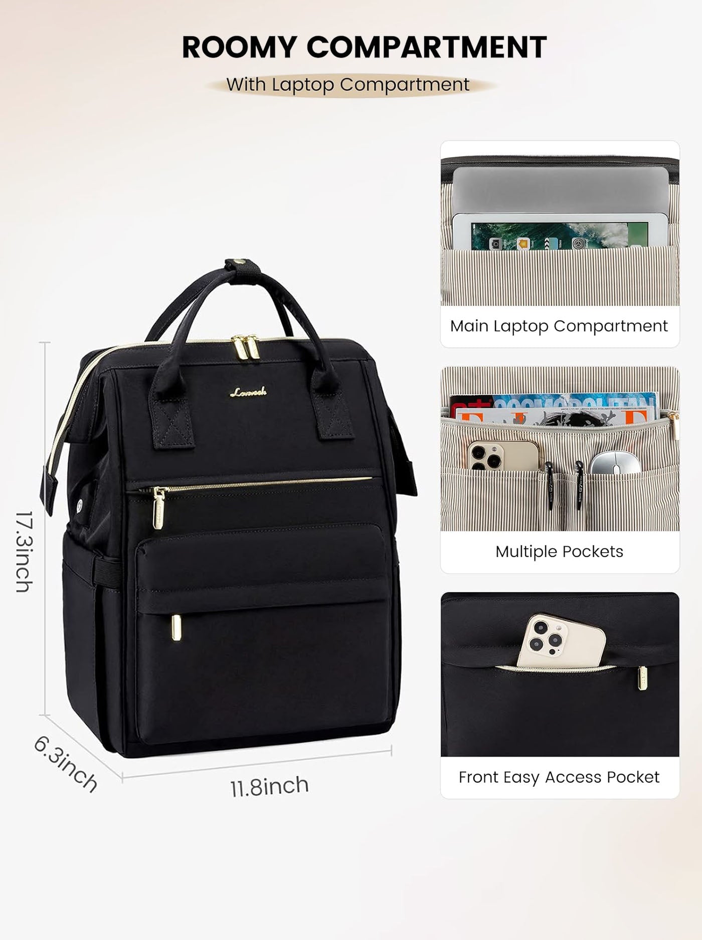 LOVEVOOK Laptop Backpack, 15.6" 17.3" 2020