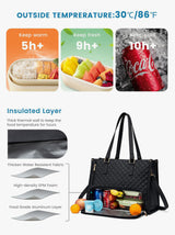 LOVEVOOK 2Pcs Lunch Tote Shoulder Bag, 15.6" 2033
