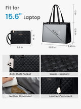 LOVEVOOK 2Pcs Lunch Tote Shoulder Bag, 15.6" 2033
