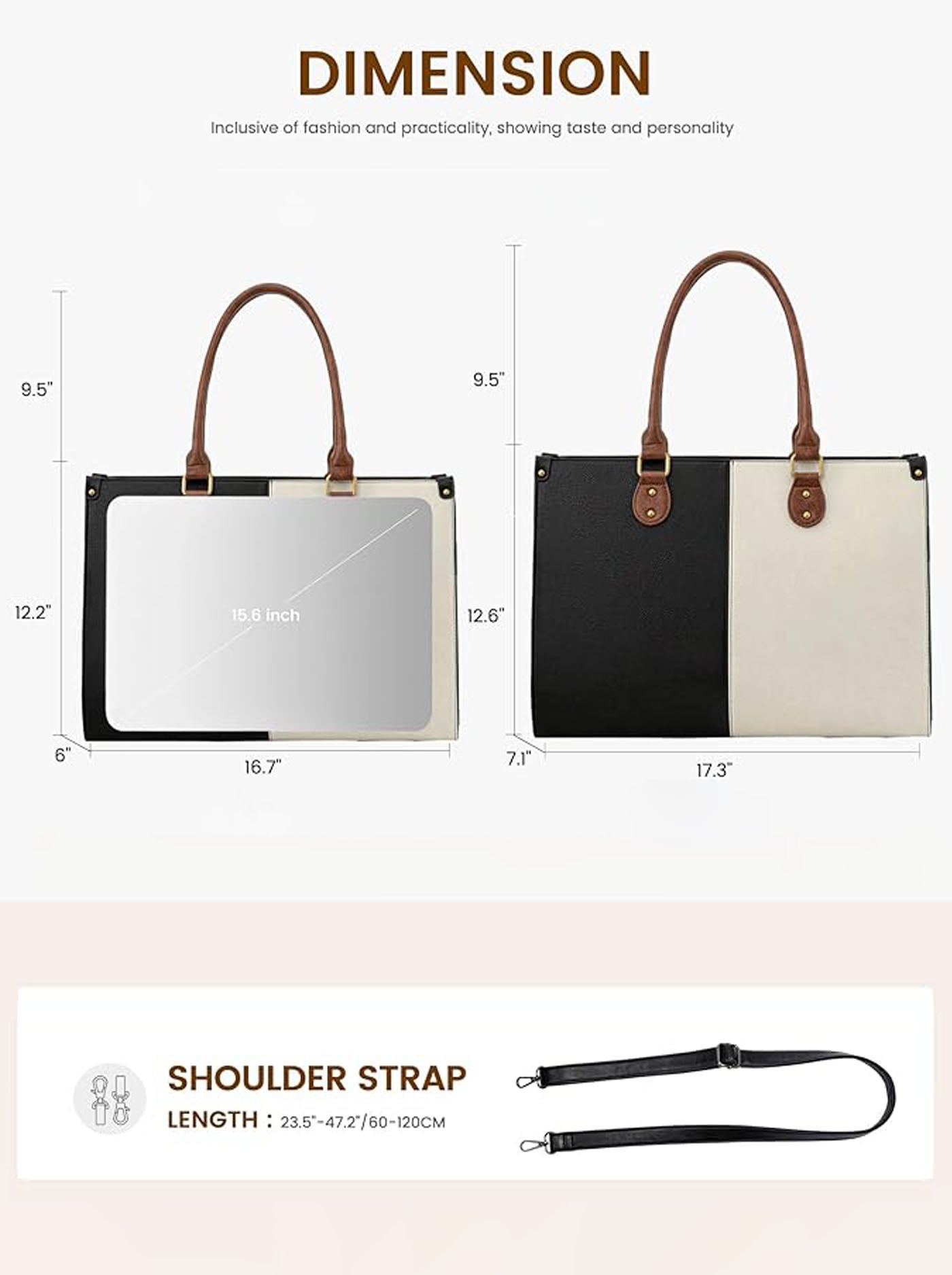 LOVEVOOK 2Pcs Vintage Leather Laptop Bag, 15.6" 2035