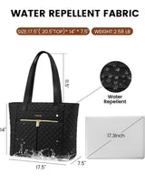 LOVEVOOK 2Pcs Diamond Quilted Tote Bag, 15.6" 17" 2176