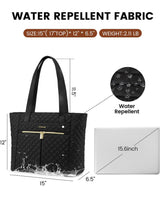 LOVEVOOK 2Pcs Diamond Quilted Tote Bag, 15.6" 17" 2176