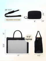 LOVEVOOK 2 Pcs Quilted Laptop Tote Bag, 15.6" 17" 2224