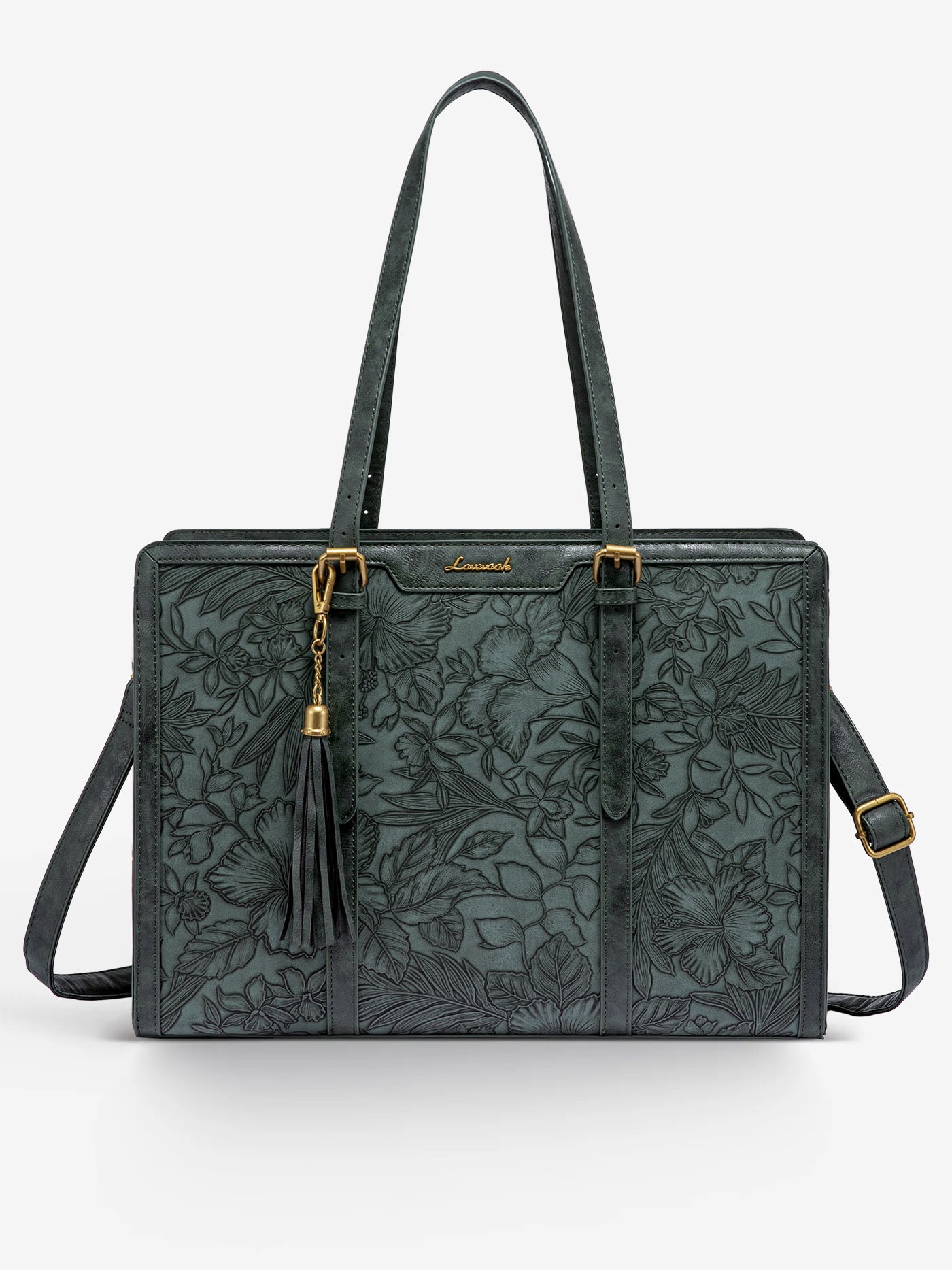 LOVEVOOK 2Pcs Vintage Leather Laptop Tote, 15.6" 17.3" 2208