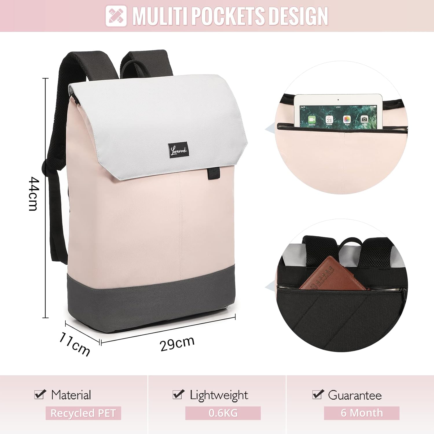LOVEVOOK Elegant Laptop Backpack, 15.6" (Not available in the US) 1640