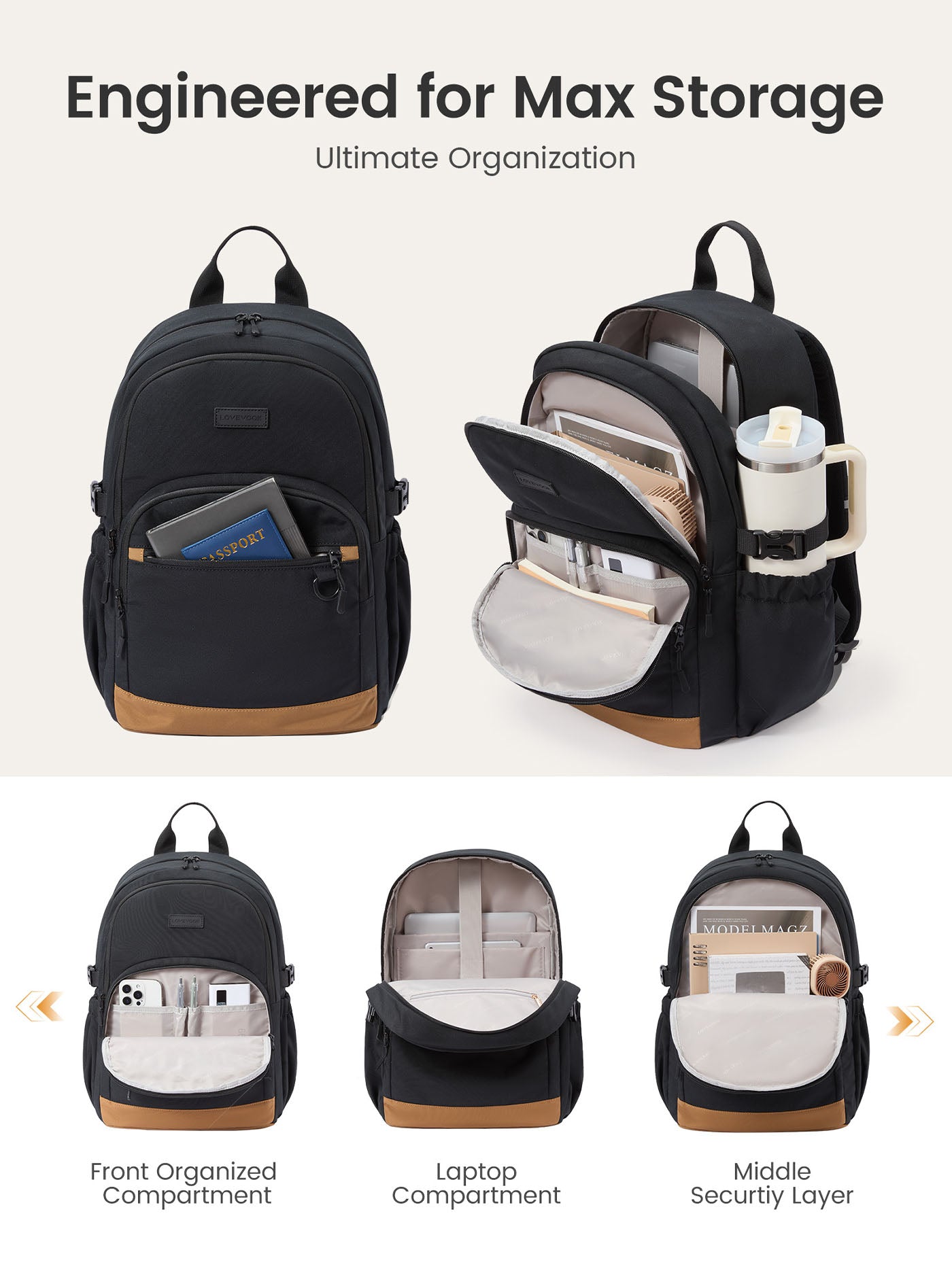 LOVEVOOK Travel Laptop Backpack 15.6" 17.3" 5560